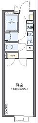CLEINOあかつき 1Kの間取図画像