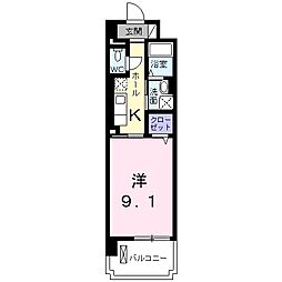 エクセルソフィア 1Kの間取図画像