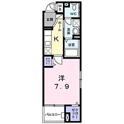 メゾンユウソウ 1Kの間取図画像