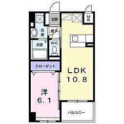 シュトラーレ八日町 1LDKの間取図画像