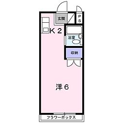 ウインク松木 4階ワンルームの間取り