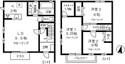 エバーコート 1階3LDKの間取り