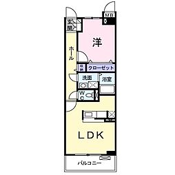 ロイヤル・レジデンス壱番館 1LDKの間取図画像