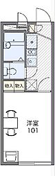 レオパレスKUMI 1Kの間取図画像