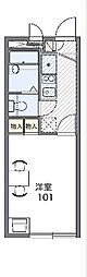 レオパレスターナー2 1Kの間取図画像