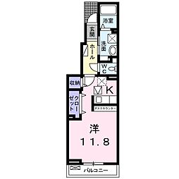 リバーサイドヒル大岩 ワンルームの間取図画像