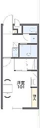 レオパレスM&K 1Kの間取図画像