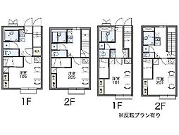 静岡鉄道静岡清水線 古庄駅 徒歩7分の賃貸アパート 2階1Kの間取り