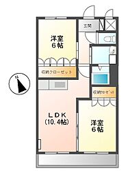 ラティール 2LDKの間取図画像