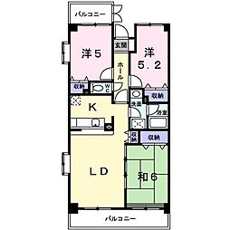 グランディア弐番館 3LDKの間取図画像