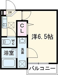 ラパーチェプリモ 1階1Kの間取り