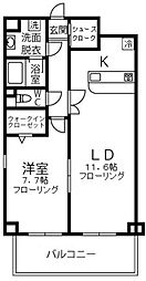 あい蘭道八番館 1LDKの間取図画像