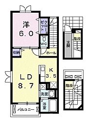 グラシオッソ・ブローテ 1LDKの間取図画像