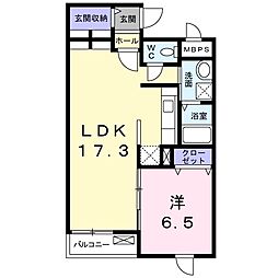 レジーナ1 1LDKの間取図画像