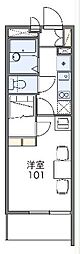 レオパレス与野アムール 1Kの間取図画像