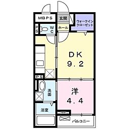 ウィンクルム 1LDKの間取図画像