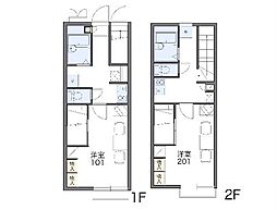 レオパレス喜楽来 2階1Kの間取り