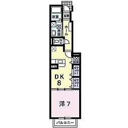 豊橋鉄道東田本線 赤岩口駅 徒歩7分の賃貸アパート 1階1DKの間取り