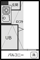 ライフピアモア沼袋2号舘 ワンルームの間取図画像