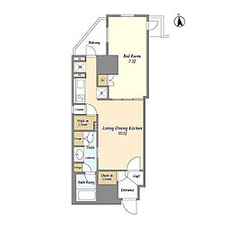 ライトテラス秋葉原 9階1LDKの間取り
