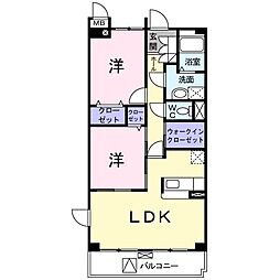 パラッツオ 2LDKの間取図画像
