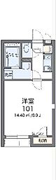 レオネクストクレールウィン 2階1Kの間取り