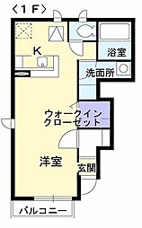 プチレジデンスディーヴァH ワンルームの間取図画像