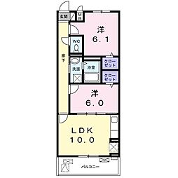 京阪本線 淀駅 徒歩24分の賃貸アパート 2階2LDKの間取り