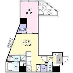 京王線 代田橋駅 徒歩5分の賃貸マンション 8階1LDKの間取り