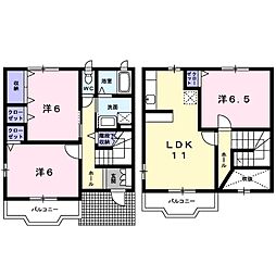 サニーハウスみなみＡ 1階3LDKの間取り