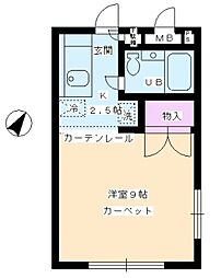 JR山手線 恵比寿駅 徒歩5分の賃貸アパート 2階1Kの間取り