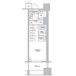 コンフォリア渋谷ウエスト 1Kの間取図画像