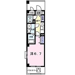 ソル・レヴェンテ 3階1Kの間取り