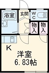田無フォーエイト 1階ワンルームの間取り