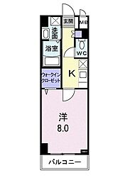 グラン　クレシア 510 5階1Kの間取り