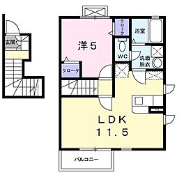 ワイズガーデン 1LDKの間取図画像