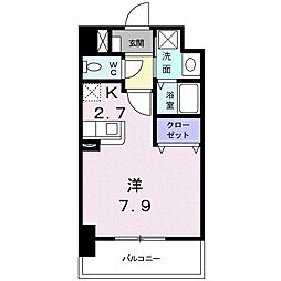 メルヴェーユ ワンルームの間取図画像