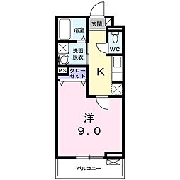 アーバンメロウ 1Kの間取図画像