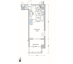 都営大江戸線 森下駅 徒歩5分の賃貸マンション 7階1Kの間取り