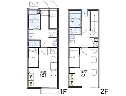 JR高崎線 新町駅 徒歩7分の賃貸アパート 1階1Kの間取り