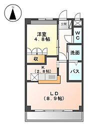 グランド　ライン 3階1LDKの間取り