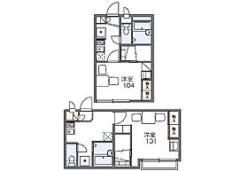 レオパレスW・Kハイツ 1Kの間取図画像