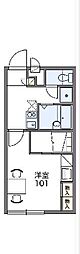 レオパレスわかば 1Kの間取図画像