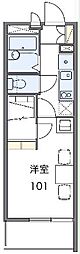 レオパレスシエル 1Kの間取図画像