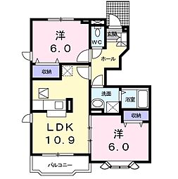 メルヴェイユ 2LDKの間取図画像