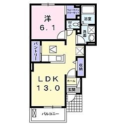 ラフレシール・S2 1LDKの間取図画像