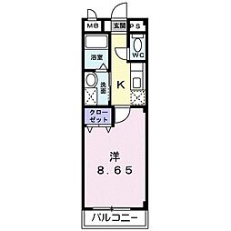 グランノヴァ 1階1Kの間取り