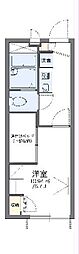 レオパレスアクシスII 2階1Kの間取り