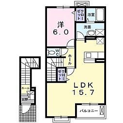 シャルマン 1LDKの間取図画像