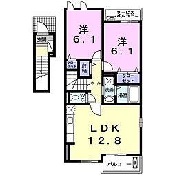 ポラリス1 2LDKの間取図画像